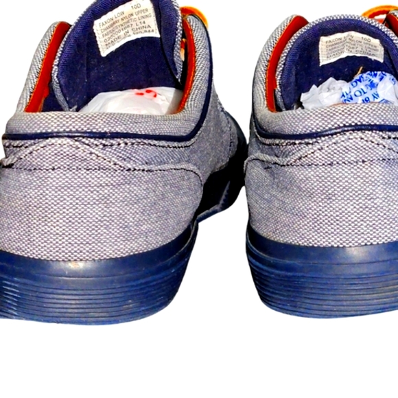 Polo by Ralph Lauren Faxon Low Gray and Blue Sneakers Casual Canvas Men 10D - Picture 4 of 7